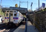 Septa Silverliner IV Car # 308 trailing on Train # 3218 out of Media Station 